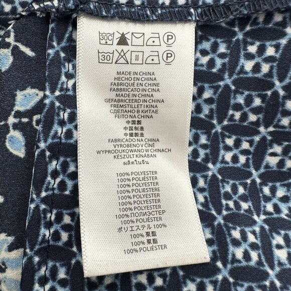 Michael Michael Kors Blouse Size M Women Blue Floral Sleeveless Back Zip Basic - Picture 7 of 8